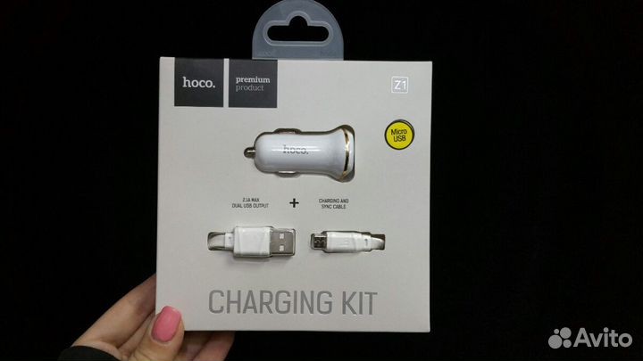 Зу для авто на Micro USB и Lightning от Hoco