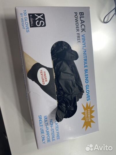 Перчатки виниловые черные