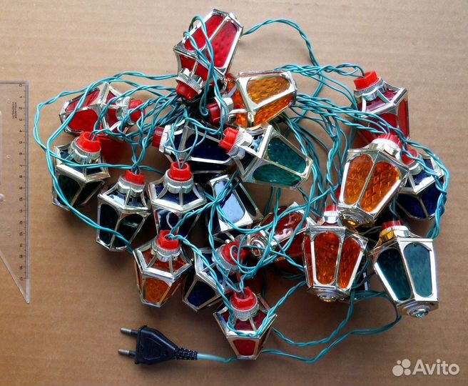 Гирлянда золотой фонарик - СССР рабочая - 20 ф