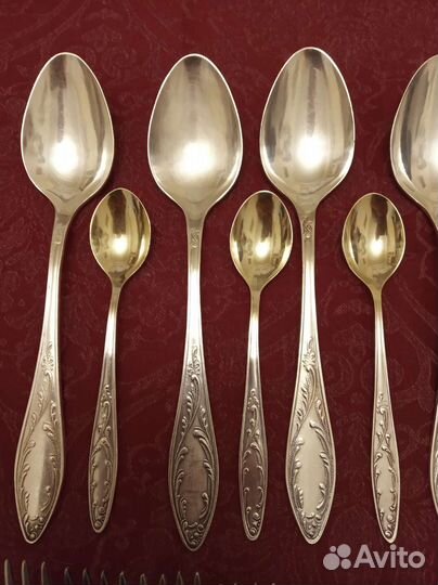 Мельхиоровые столовые приборы Пламя СССР