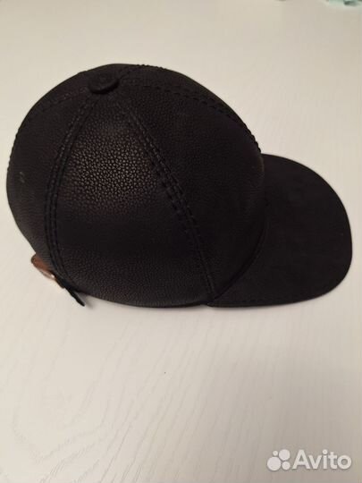 Бейсболка мужская зимняя кожаная