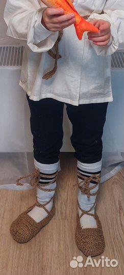 Лапти вязаные 31-32 размер