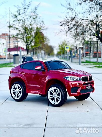 Детские машинки электромобиль BMW X6M mini (Вишн)