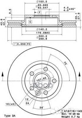 Диск тормозной UV Coated перед 09A42711 Brembo