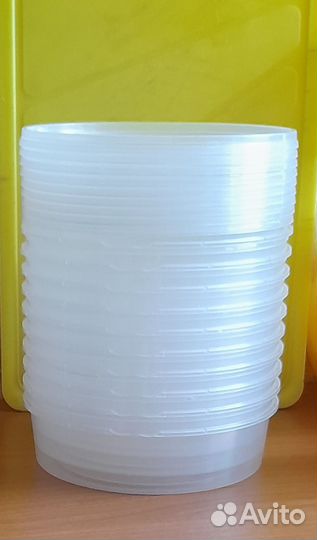 Контейнеры пластиковые, б/у 0.5л, 15шт