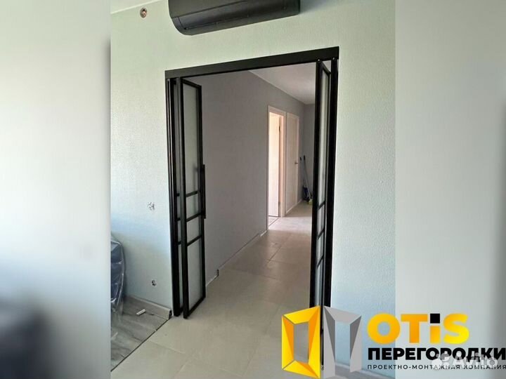 Стеклянная перегородка для зонирования