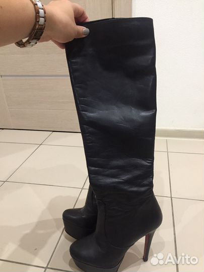 Новые Кожаные Сапоги ботфорты 37 размер Massimo Re