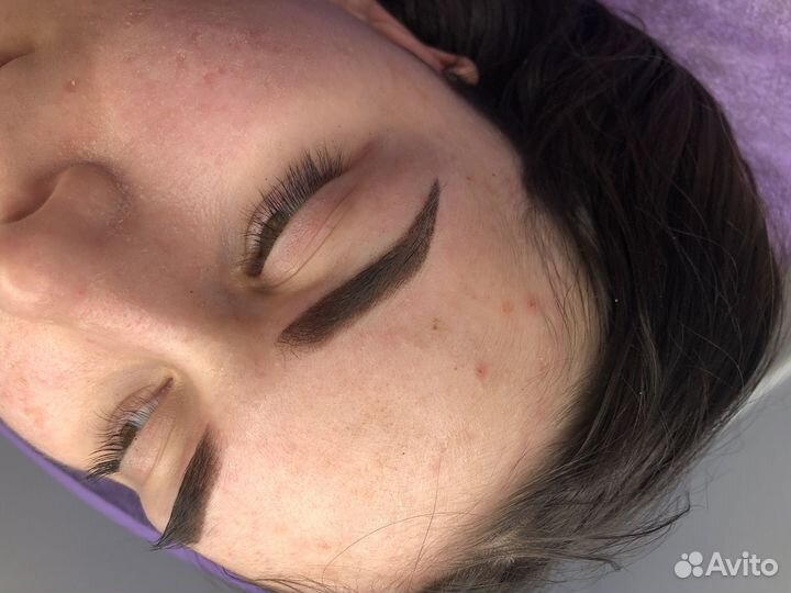 Перманентный макияж татуаж бровей губ век