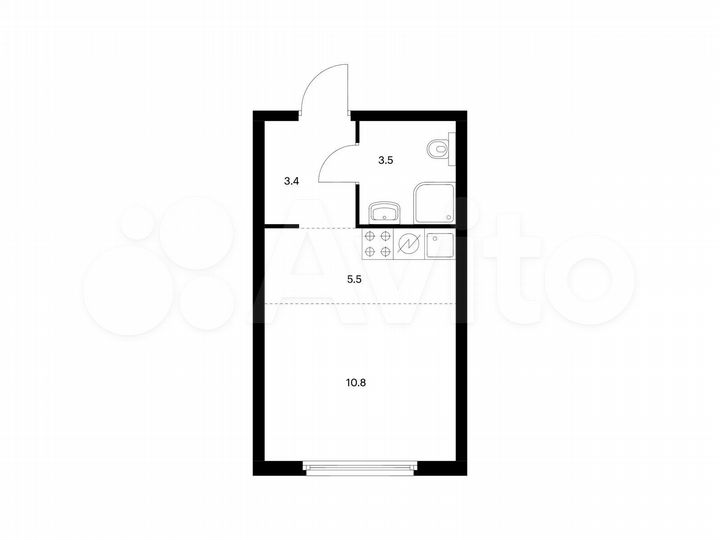 Квартира-студия, 23,2 м², 21/21 эт.