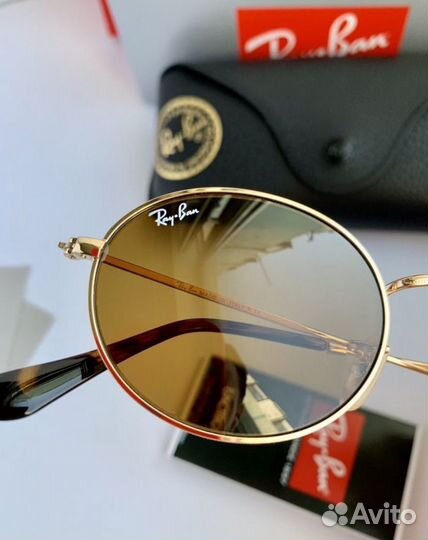 Очки ray ban oval коричневые