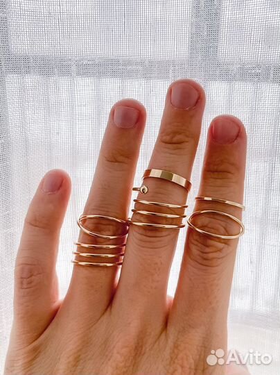 Набор из 5 колец кольца женские витые бижутерия