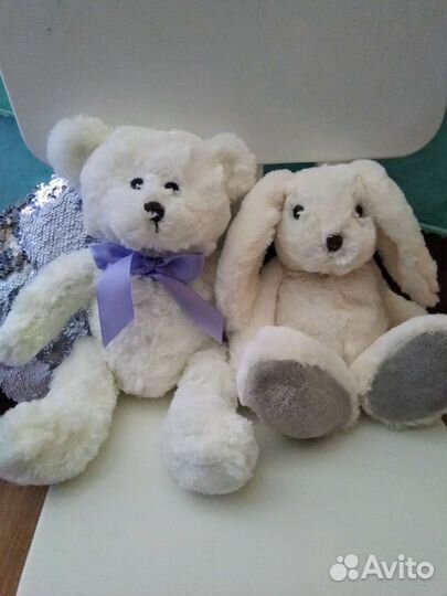 Пара мишка и зайчик мягкая игрушка