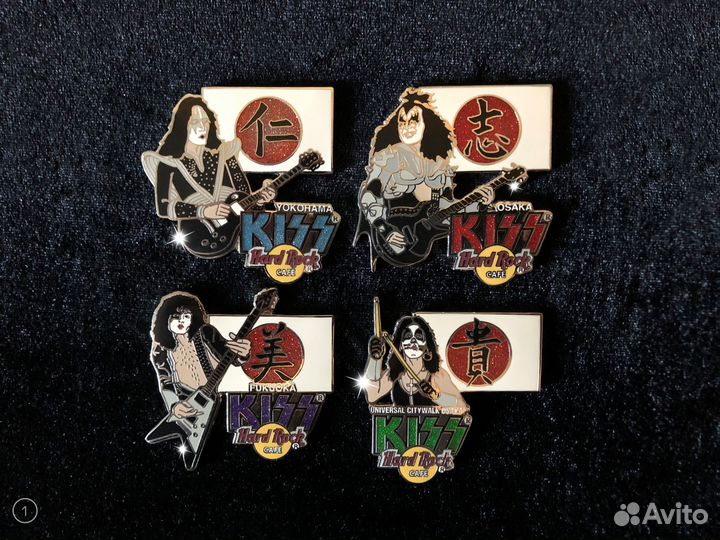 Hard Rock Cafe Pins / Kiss Series / Japan / 5 Sets