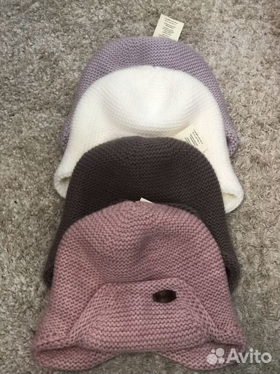 Шапка ушанка женская вязаная