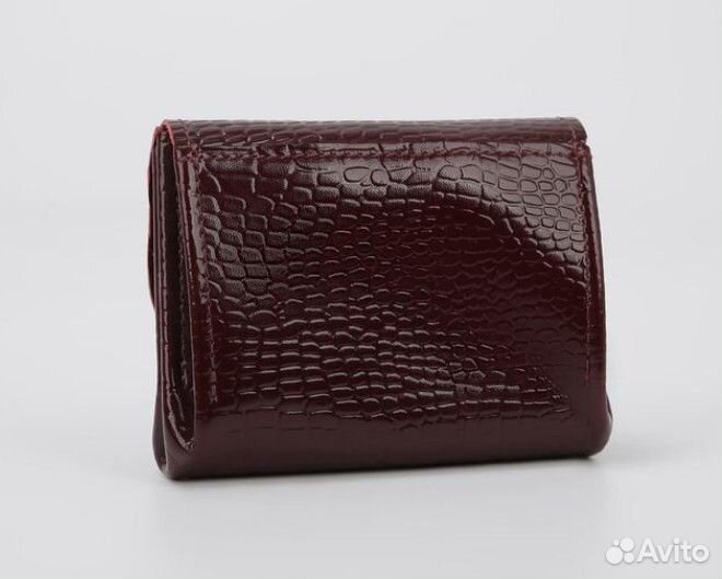 Монетница-кошелёк на кнопке 3отд кожа Россия