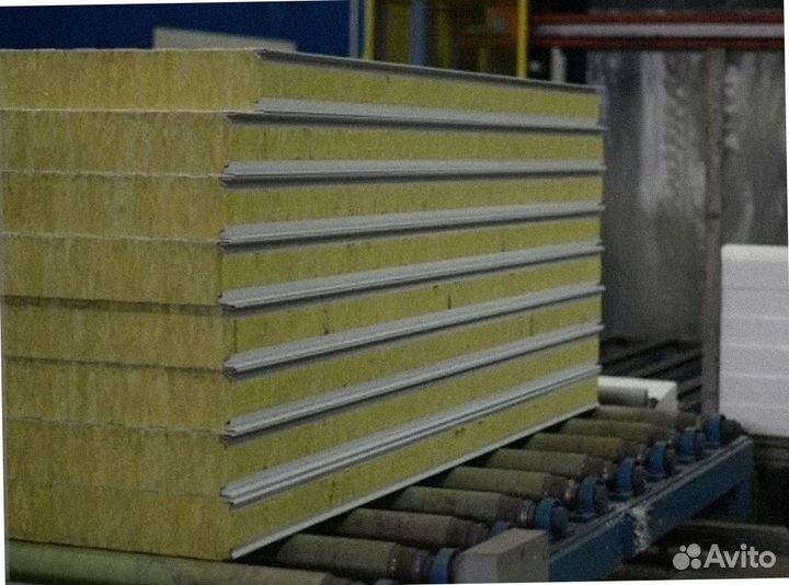 Сэндвич панели стеновые из минерал. ваты от 200 м2