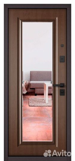 Дверь входная металлическая с зеркалом