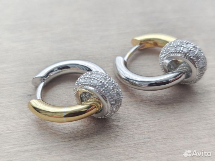 Биколорные серьги-конго