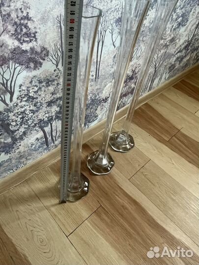 Ваза стеклянная, высокая