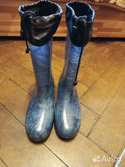 Сапоги резиновые джинс 39 размера