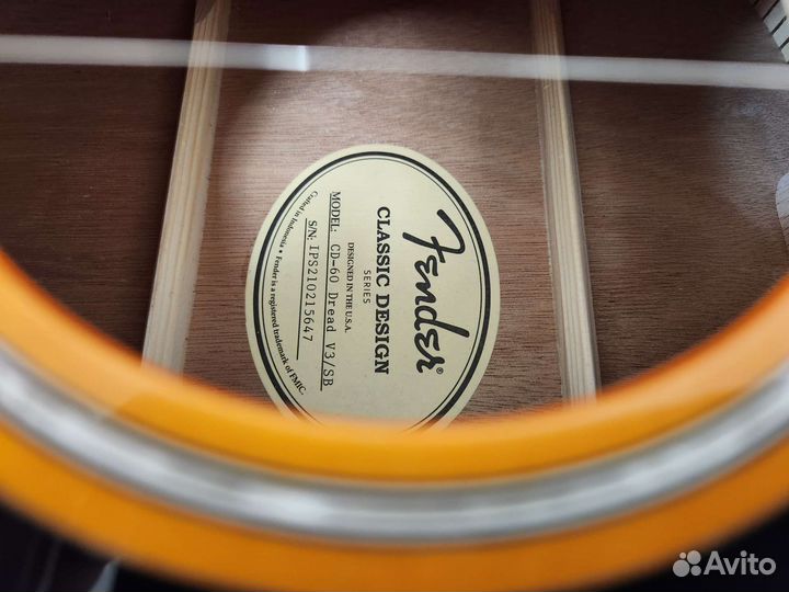 Гитара fender CD 60 V3/SB