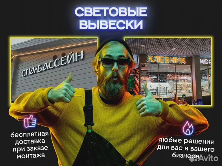 Световые вывески, Буквы, Короба, Панели