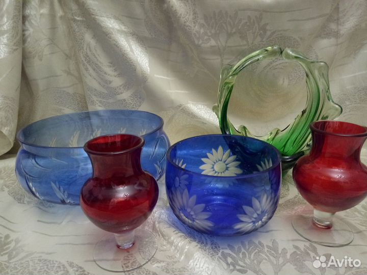 Посуда цветное стекло СССР