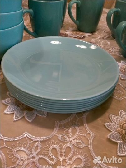 Набор столовой посуды бирюзовый бу