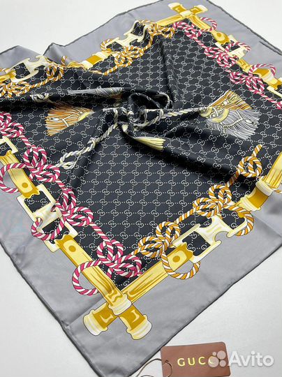 Платок Gucci 90x90см Шелк ручн обр края