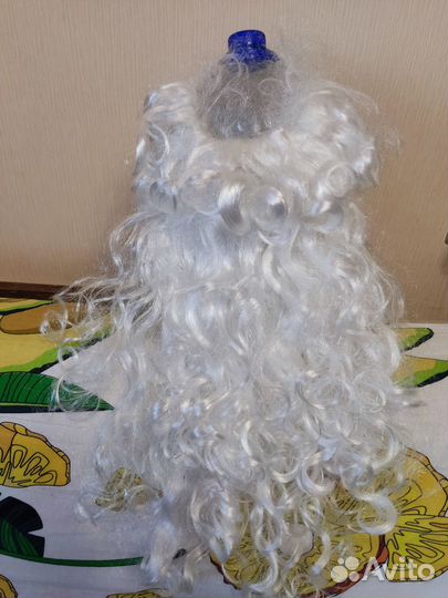 Борода и парик Деда Мороза люкс