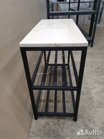 Обувница в прихожую из дерева и металла