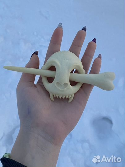 Шпилька, заколка для волос в виде черепа