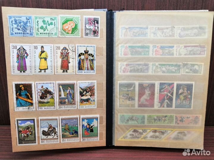 Альбом с марками времен СССР Монгол Шуудан, Корея