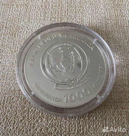 Монета Руанда 1000 франков Серебро