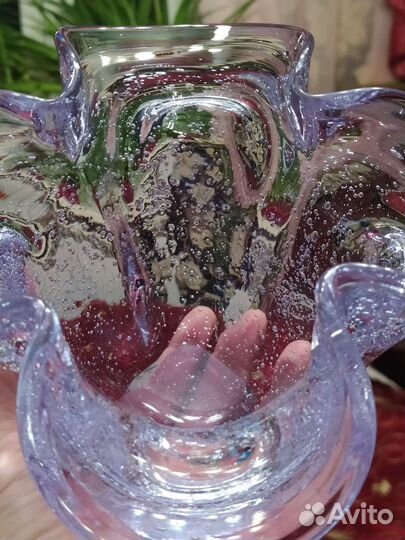 Ваза неодимовое стекло.Антиквариат.Раритет