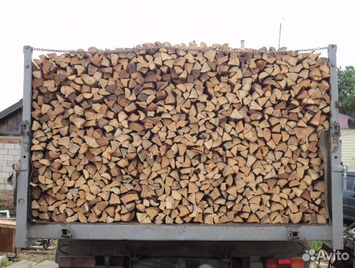 Дрова колотые Доставка в укладку Береза