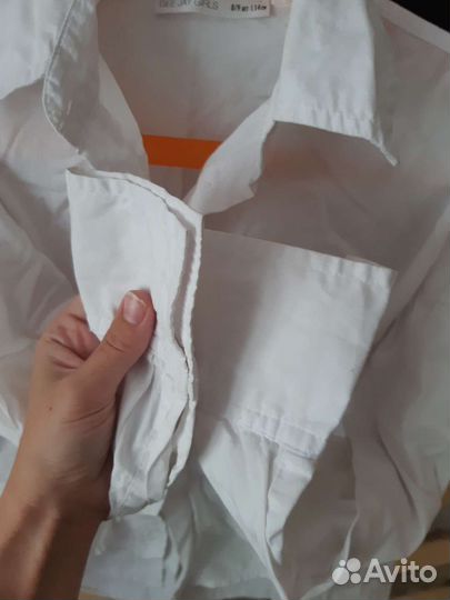 Рубашка белая в школу для девочки 128 134