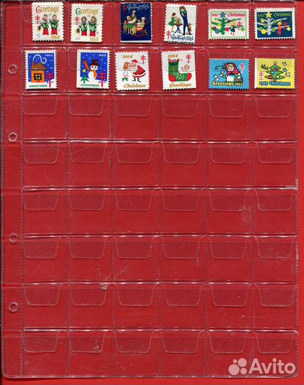 США все 75 марок 1920-1960 Рождество Красный крест