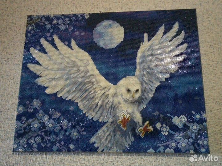 Полярная сова, алмазная вышивка