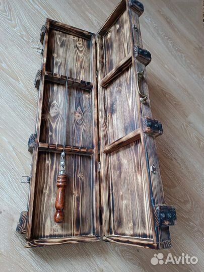 Деревяный кейс для пикника на 6 шампуров