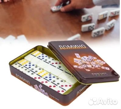 Домино в железной коробке (28 костей)