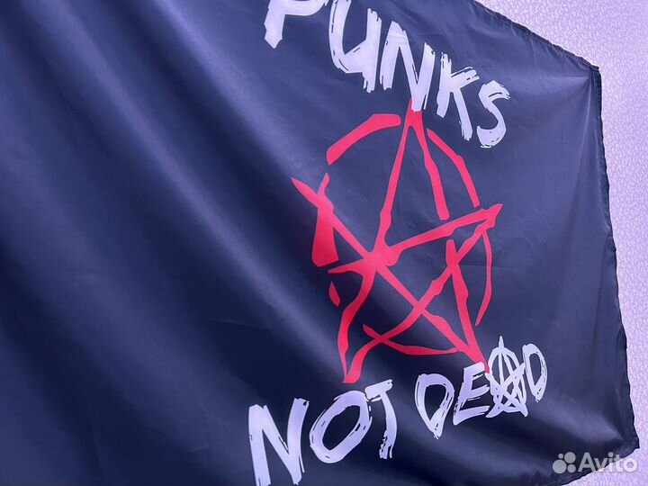 Флаг на стену Punks not dead 90х135 панк-рок