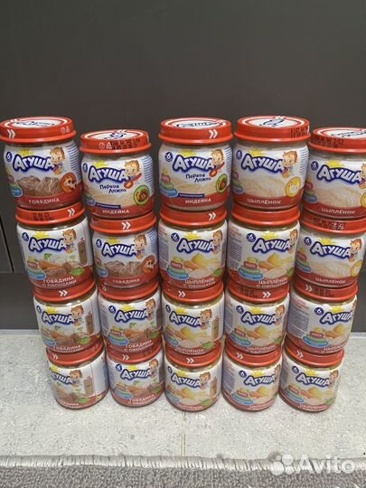 Агуша, пюре мясное и овощное