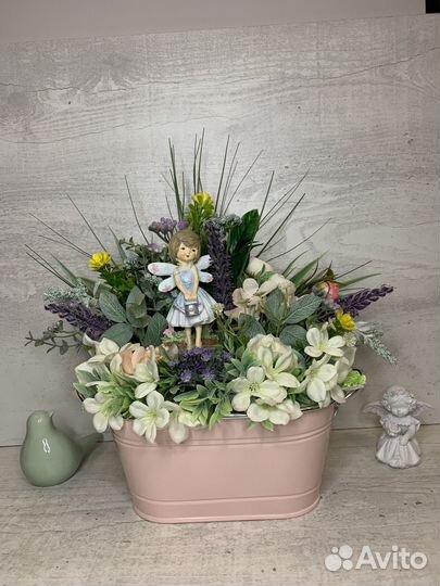 Декор композиции из искусств цветов подарок пасха