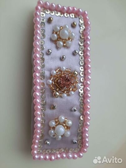 Заколка-автомат для волос ручная работа