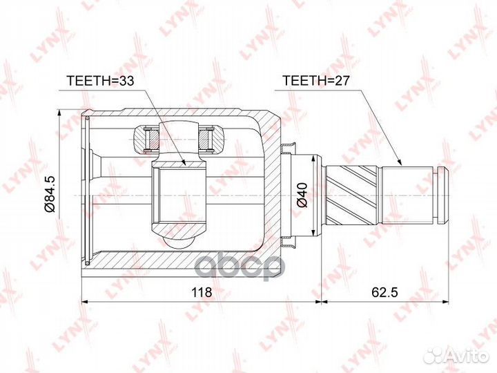 Шрус внутренний перед лев CI3732 lynxauto