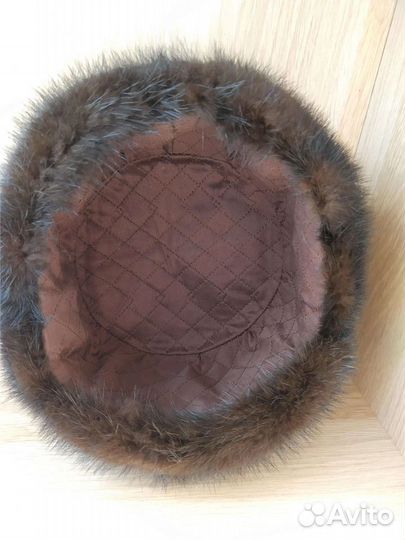 Норковая шапка-ушанка женская (54р)