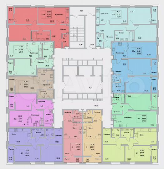 3-к. квартира, 68,4 м², 19/25 эт.