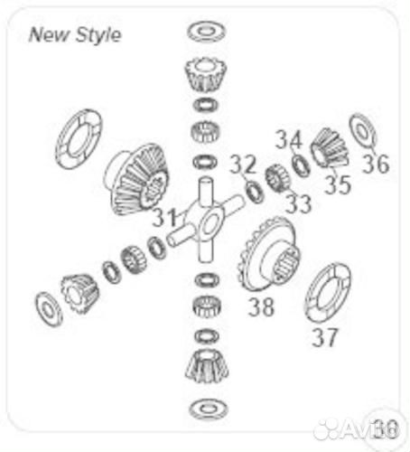 Euroricambi 60170781 рмк дифференциала TGA 1крестов.,4подш., 4сател., 6шайб.,2шестер