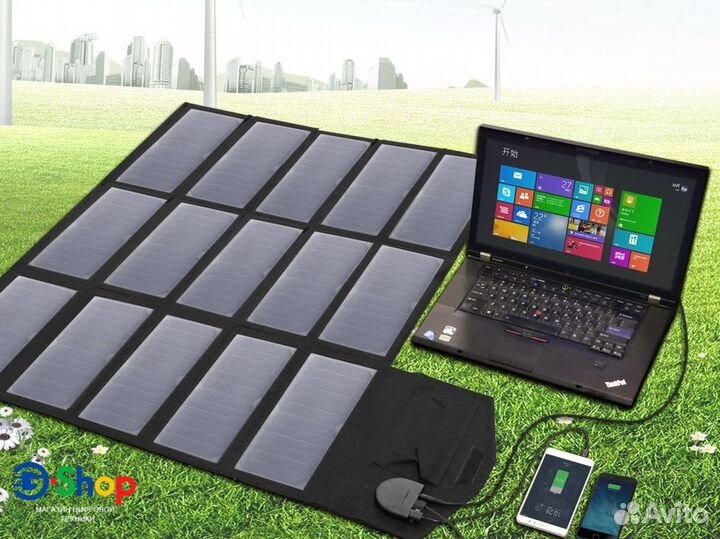 Солнечная Панель Туристическая 100Вт/18V/5V/2xUSB